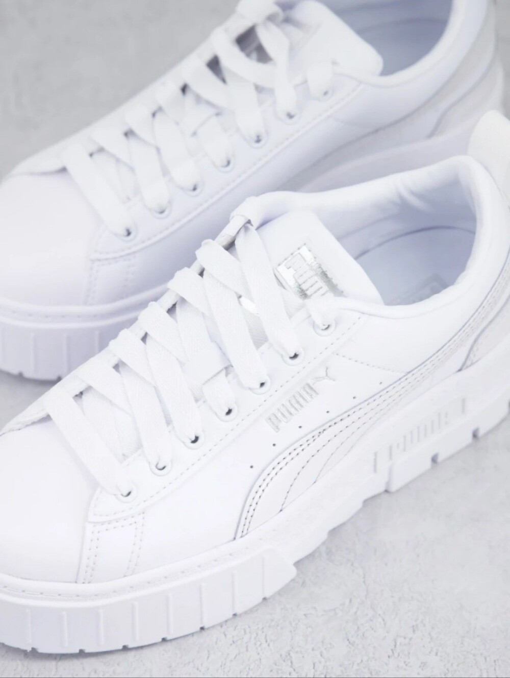 Puma Mayze Glow Sneakers in White and Metallic - Picture 12 of 13